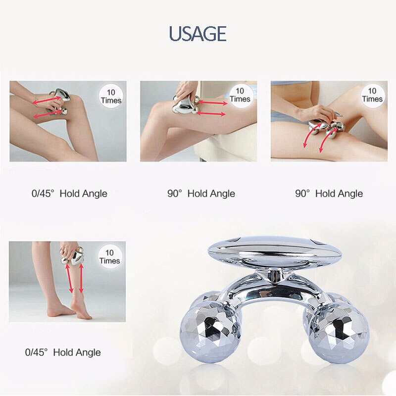 4D Roller Massager Solar Micro Current Massager Face Lifting Tightening Body Slimming Shaping Anti-cellulite Roller Beauty Care